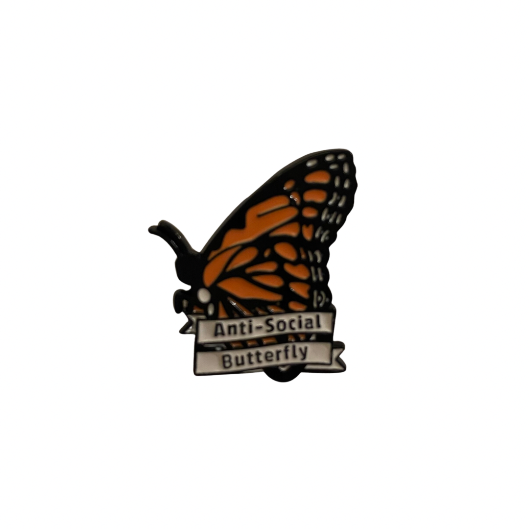 Anti-Social Butterfly Enamel Pin – pin alchemy