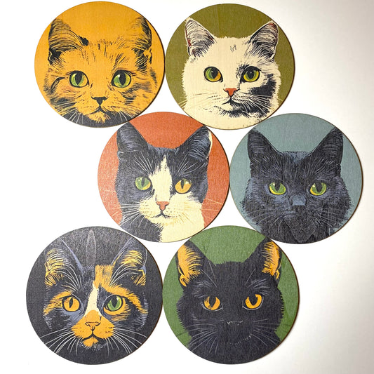 Cat Coasters 6 pack