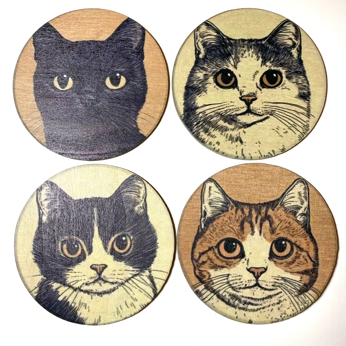 Cat Coasters 4 pack