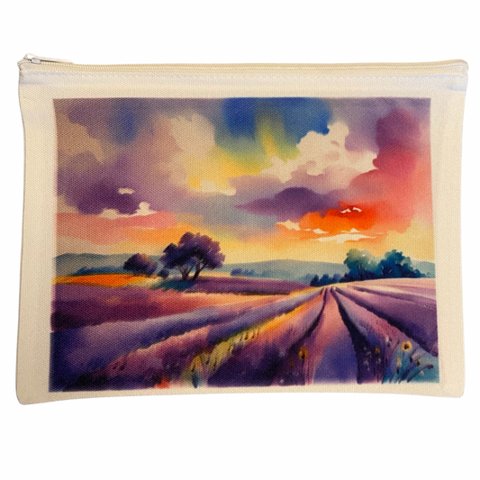Lavender Field Zipper Bag