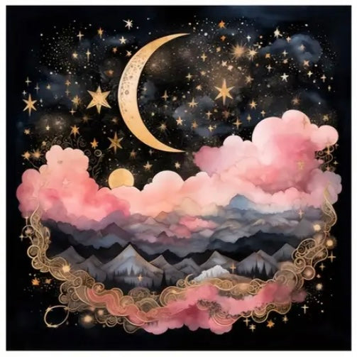 Pink Cloudy Moon Alter Cloth