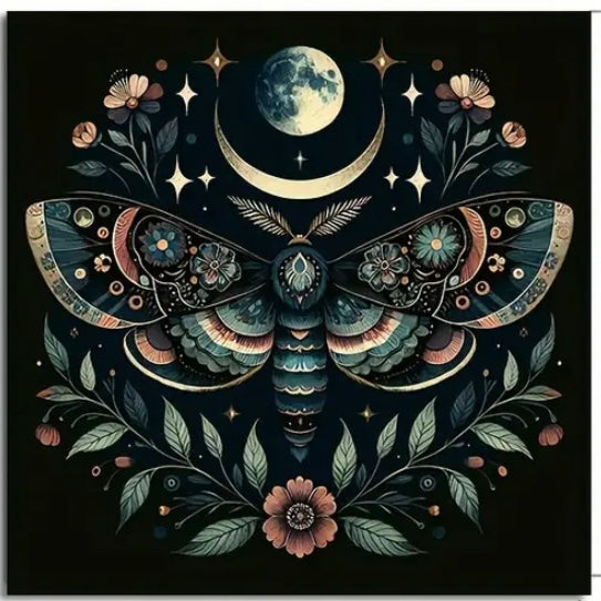 Blue Moth Moon Alter Cloth
