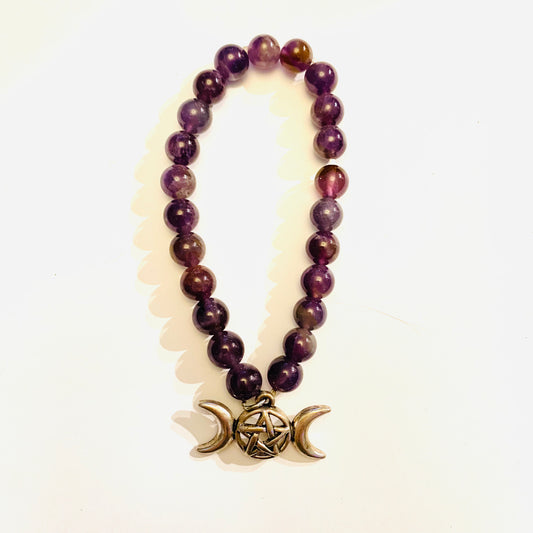 Amethyst Moons Stone Bracelet 7”