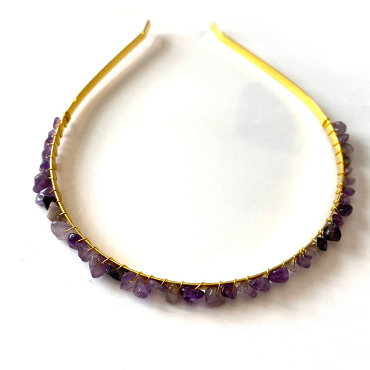Amethyst Gemstone Headband- simple