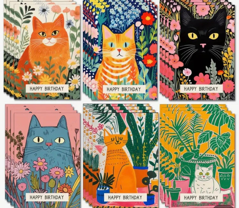 Garden Cats Birthday Cards