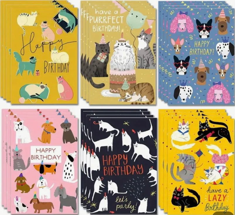 Cats and Dogs Birthday Cards