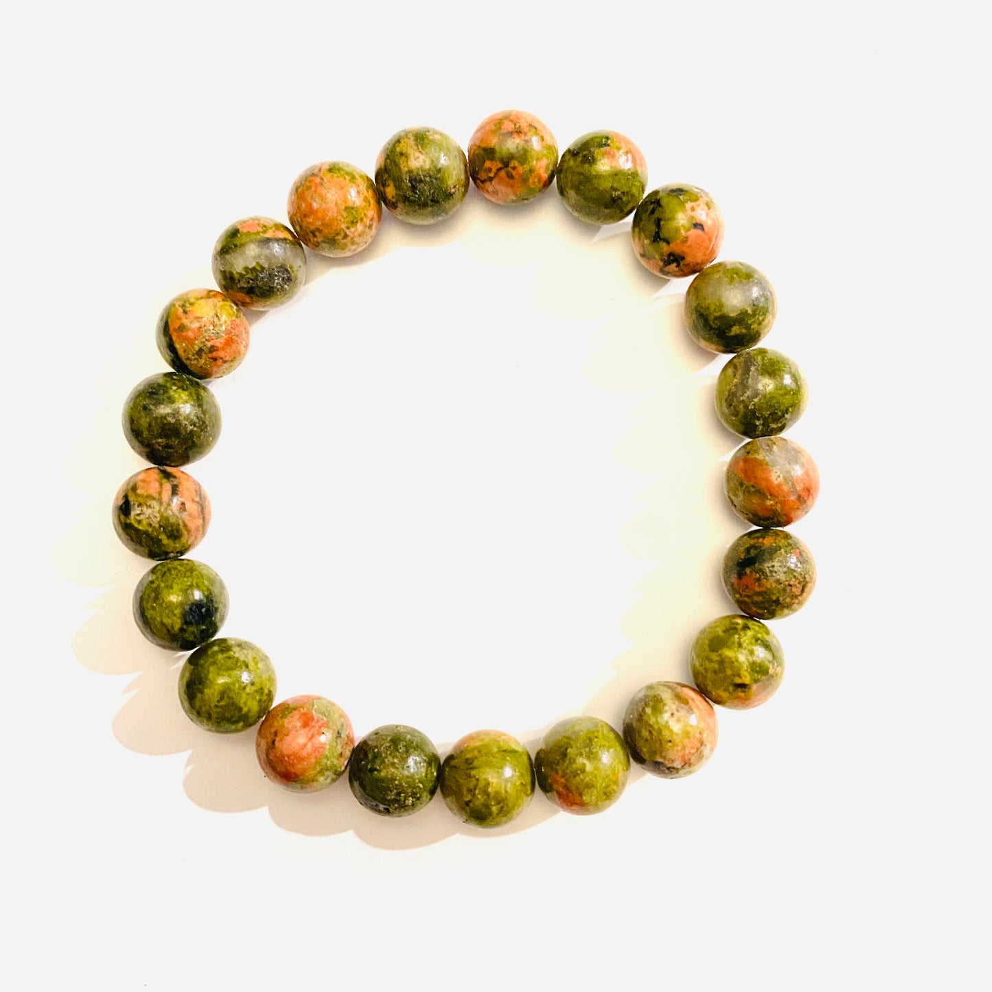 Unakite Stone Bracelet 7.5”