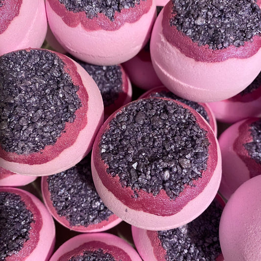 Pink Geode Bath Bomb purple salt