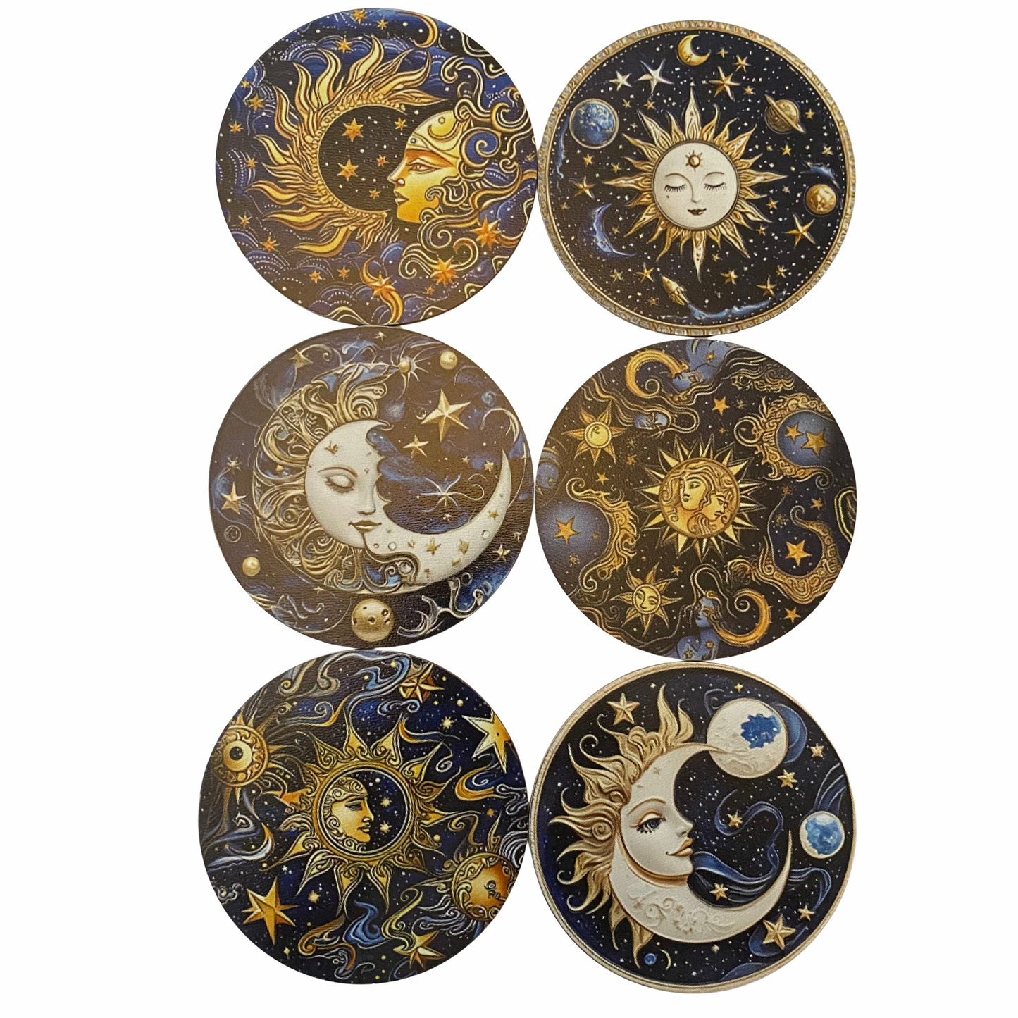 Sun and Moon Coasters 6 pack