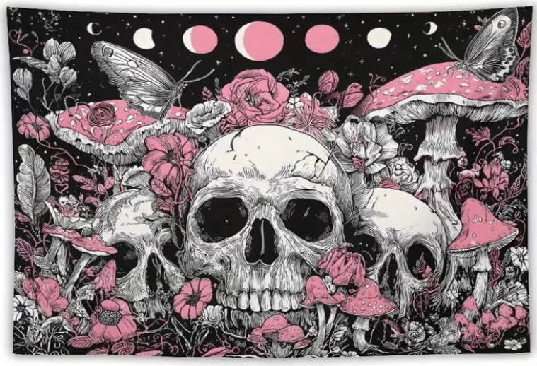 Mushroom Skull Wall Hanging Lg.