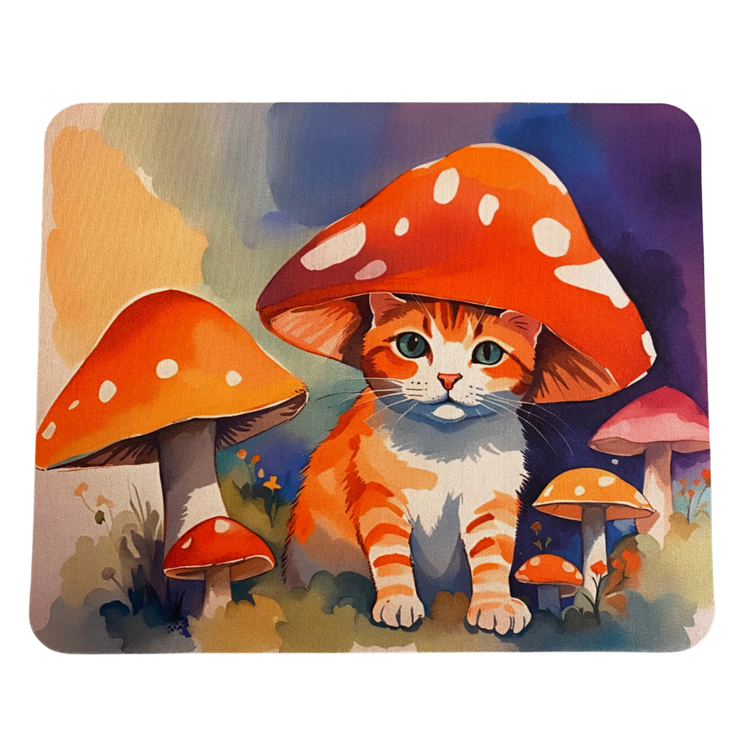 Cat Mushroom Mouse Pad