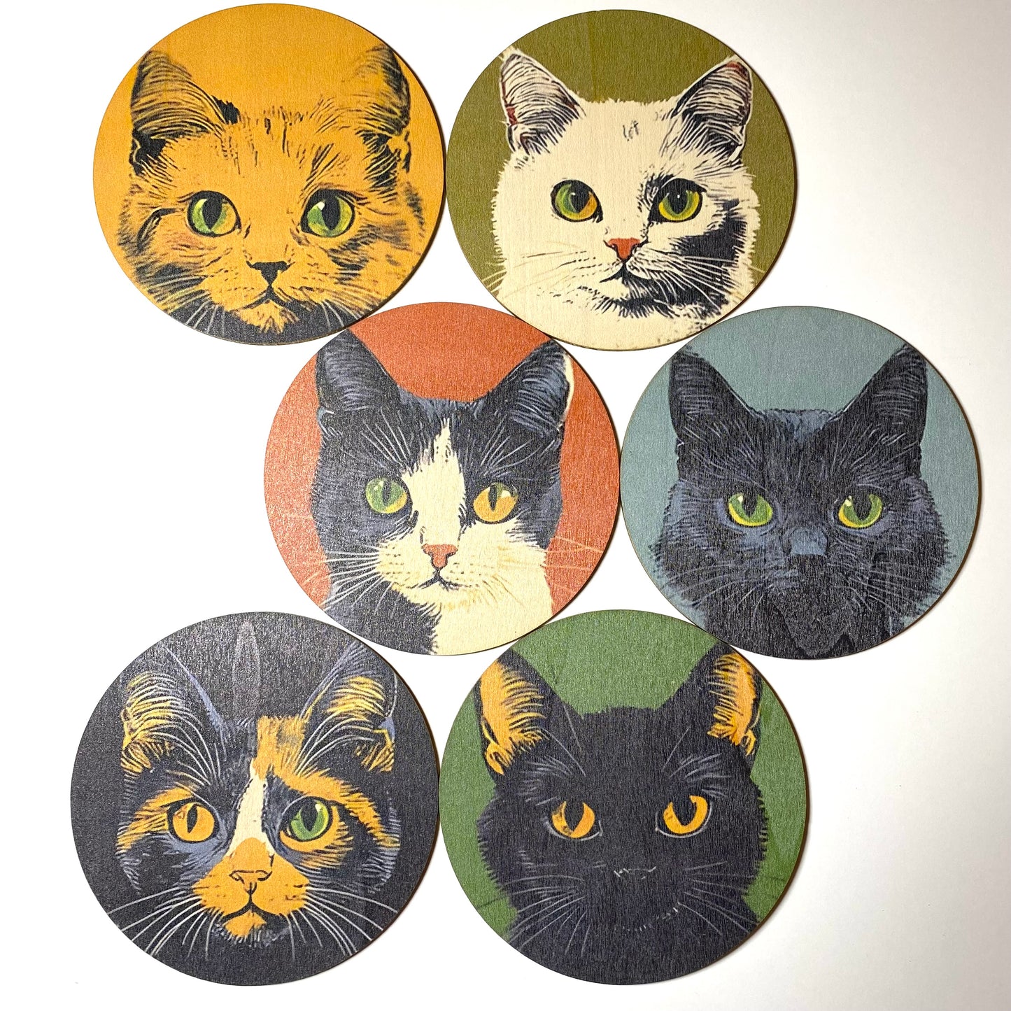 Cat Coasters 6 pack