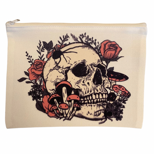 Skull Rose Zipper Bag