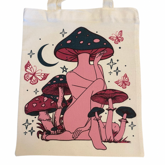 Pink Mushroom Lady Bag
