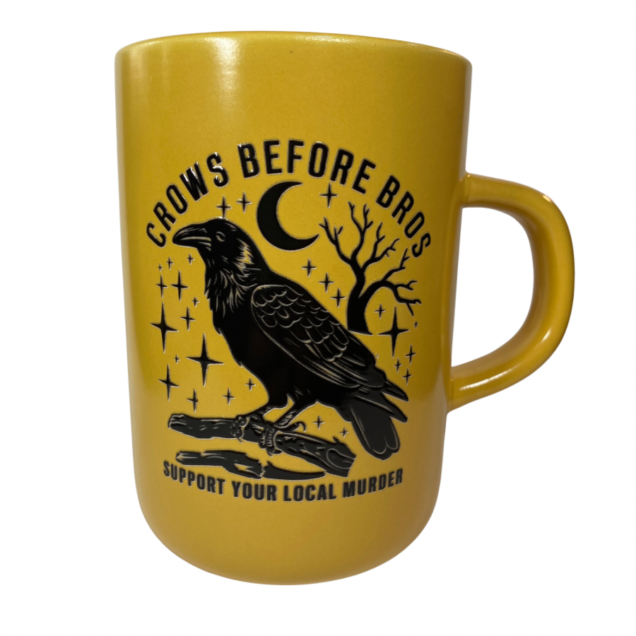 Crows Before Bros 18oz Mug- yellow