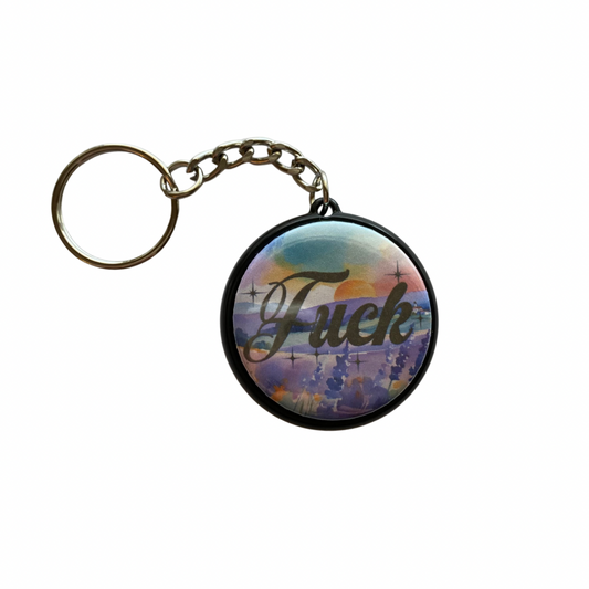 Fuck (fancy) Round Keychain