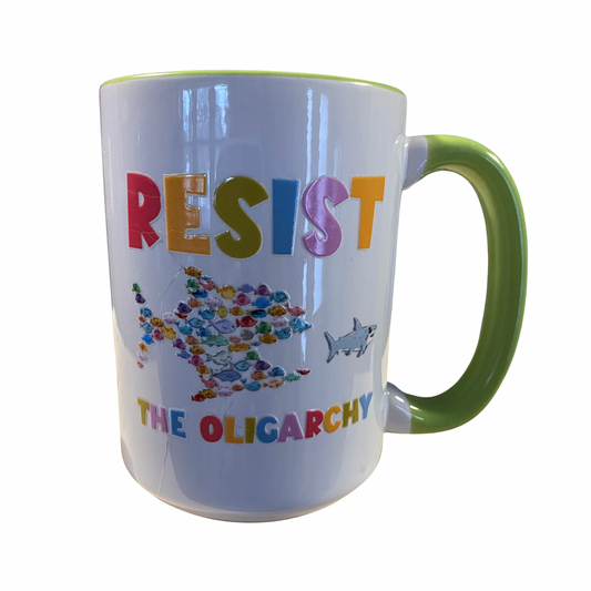 Resist The Oligarchy 15oz Mug- green
