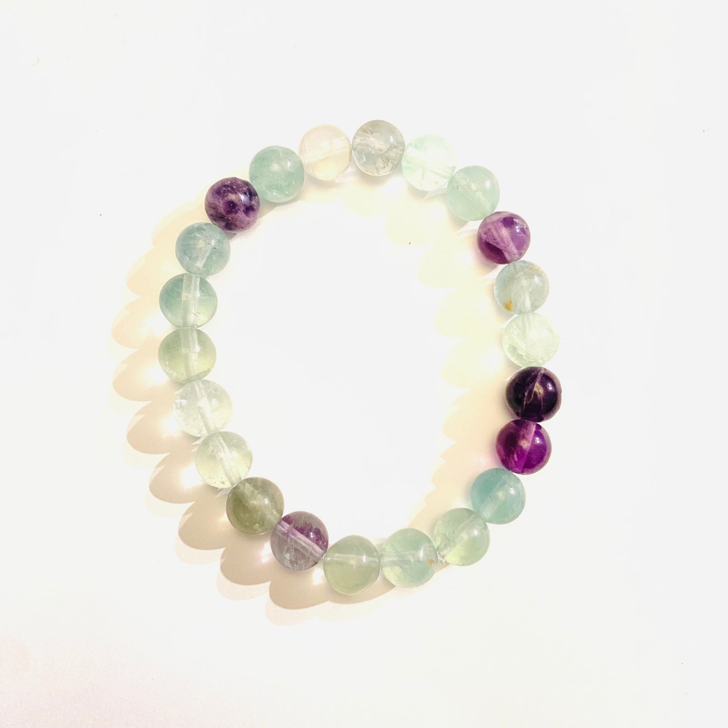 Fluorite Stone Bracelet 7”