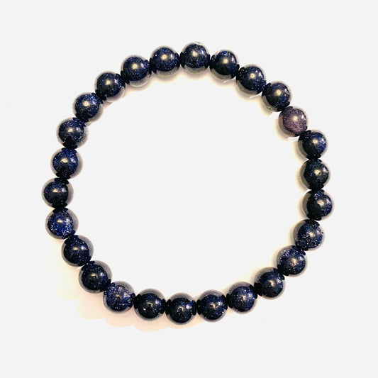 Blue Goldstone Stone Bracelet 7.5”