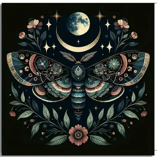 Blue Moth Moon Alter Cloth