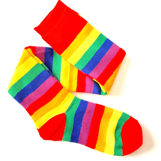 Rainbow Knee Socks (red)