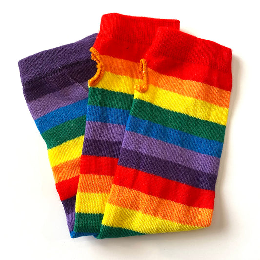 Rainbow Fingerless Gloves long