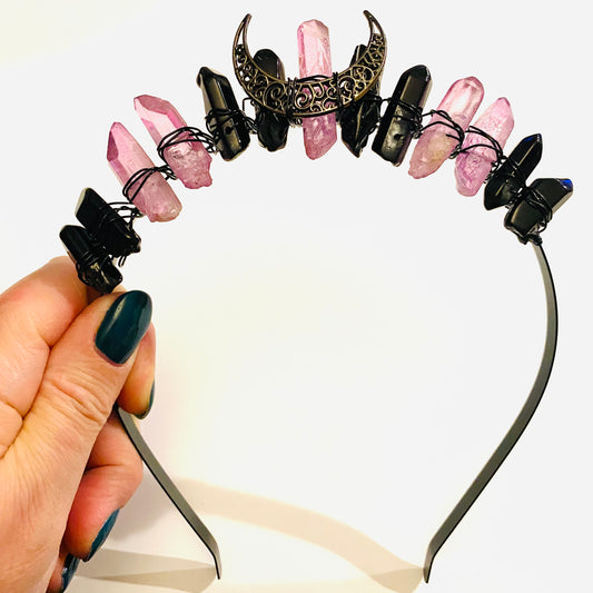Black and Pink Crystal Crown