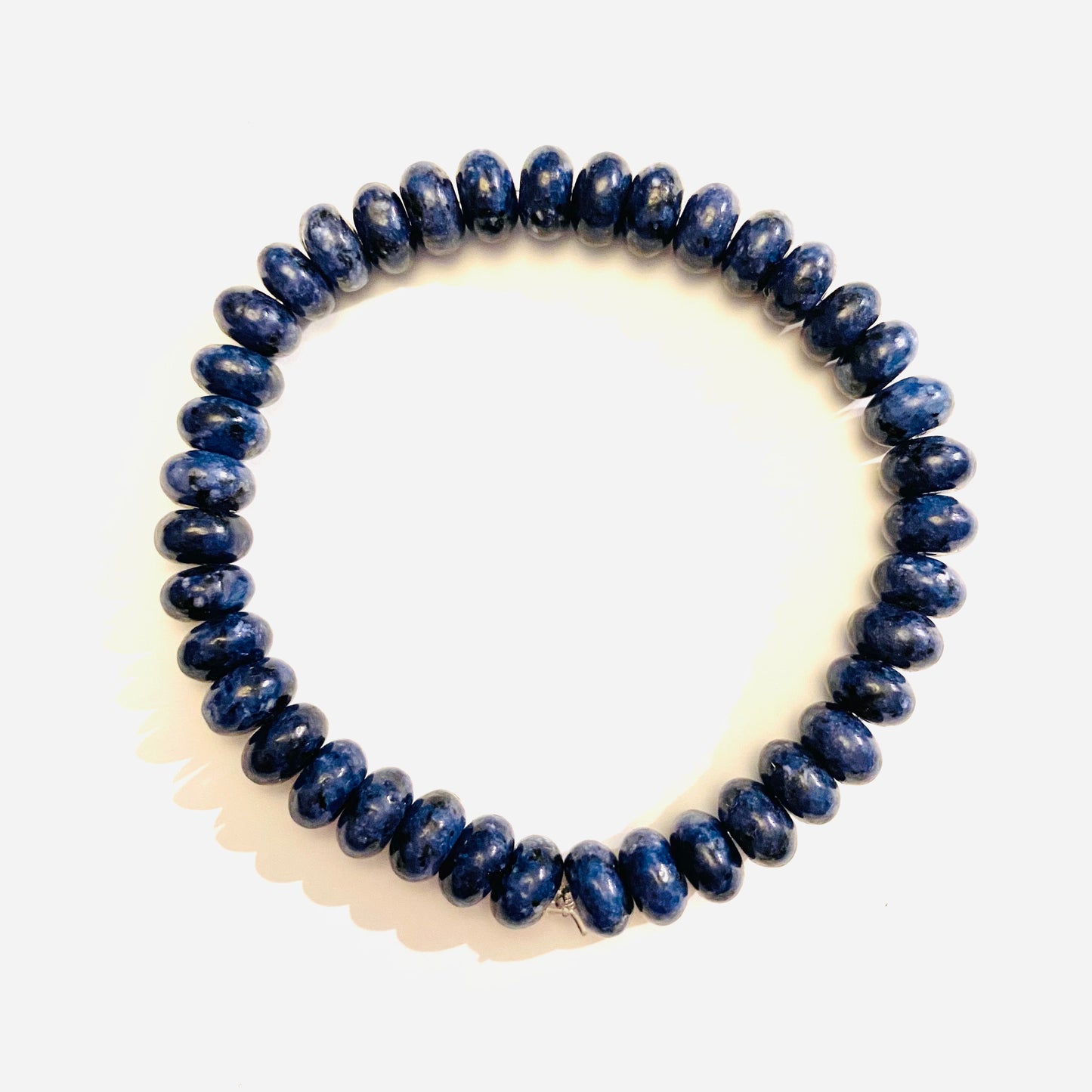 Dark Blue Rondelle Bead Bracelet 7.5”