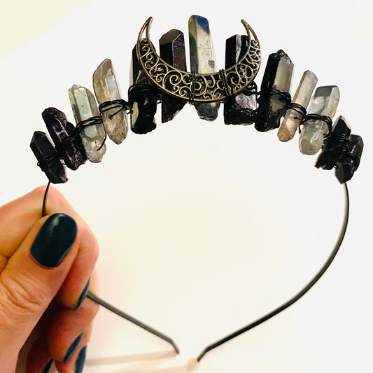 Black and Clear Crystal Crown