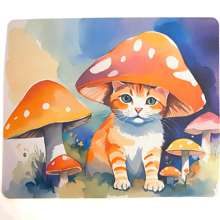 Cat Mushroom Mouse Pad