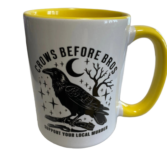 Crows Before Bros 15oz Mug- yellow