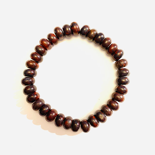 Garnet Rondelle Bead Bracelet 7.5”