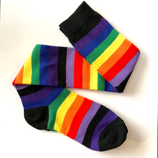 Rainbow Knee Socks (black)