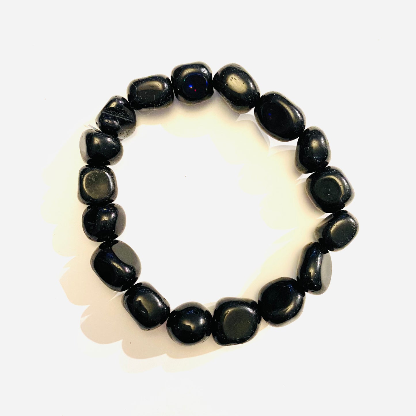 Onyx Tumbled Stone Bracelet 7.5”