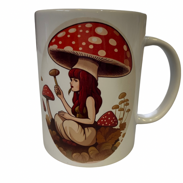Mushroom Hat Lady 15oz Mug