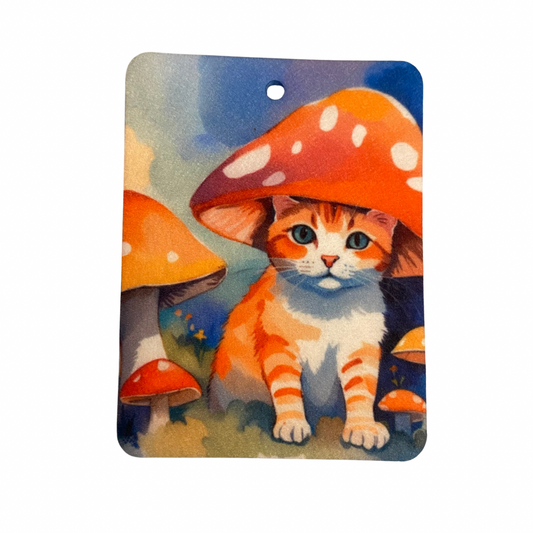 Mushroom Cat Air Freshener Felt