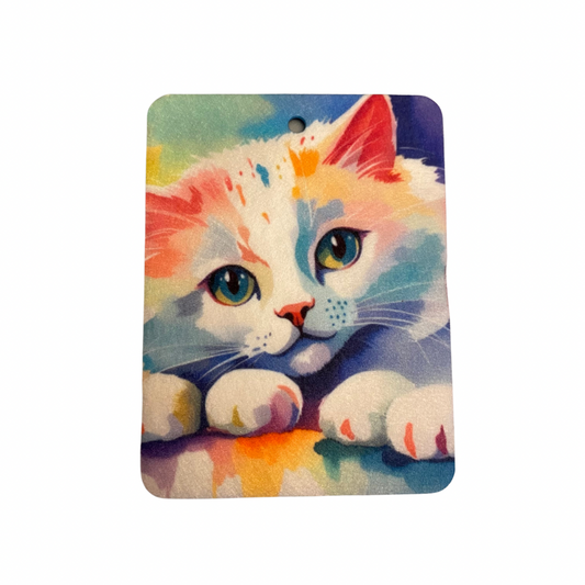 Watercolor Cat Air Freshener Felt