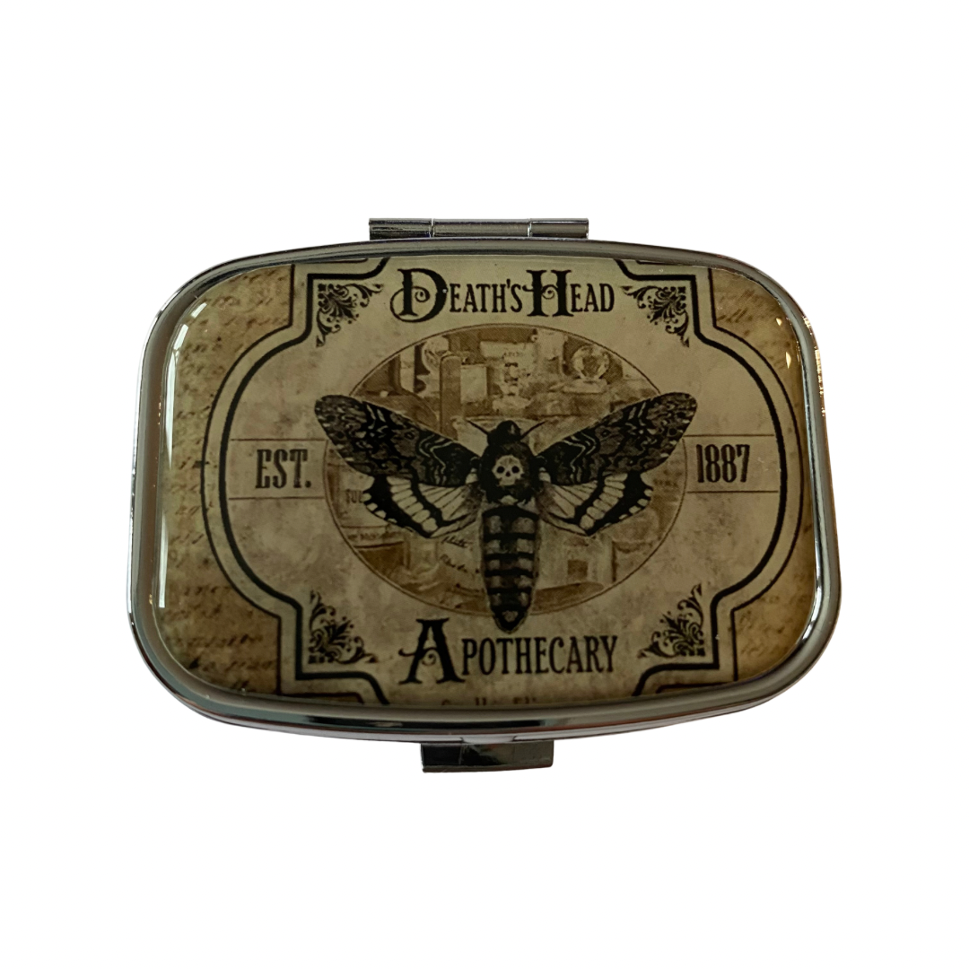 Deaths Head Apothecary Pill Holder