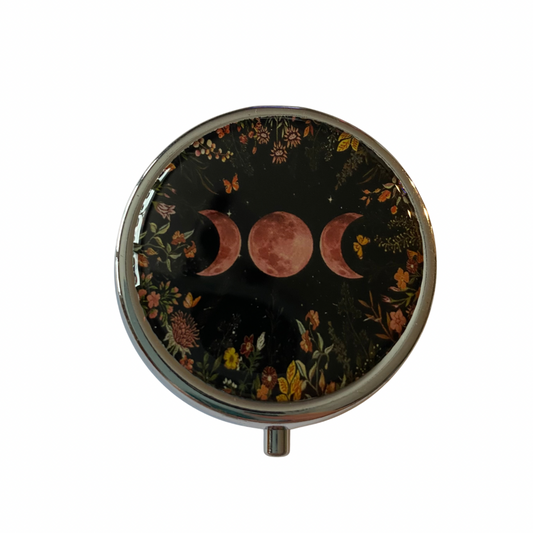 Triple Moon Round Pill Holder