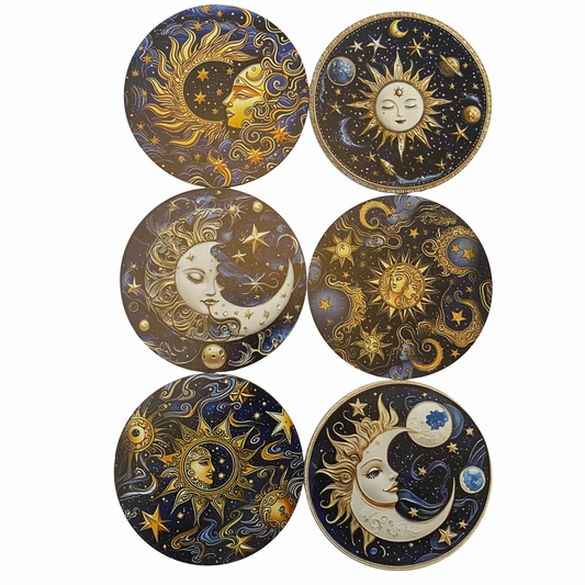 Sun and Moon Coasters 6 pack
