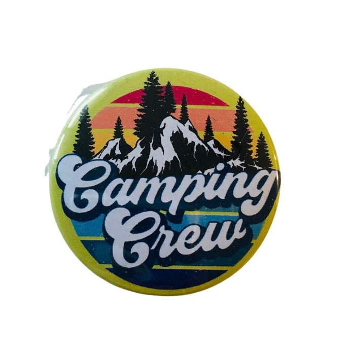 Camping Crew Round Pin
