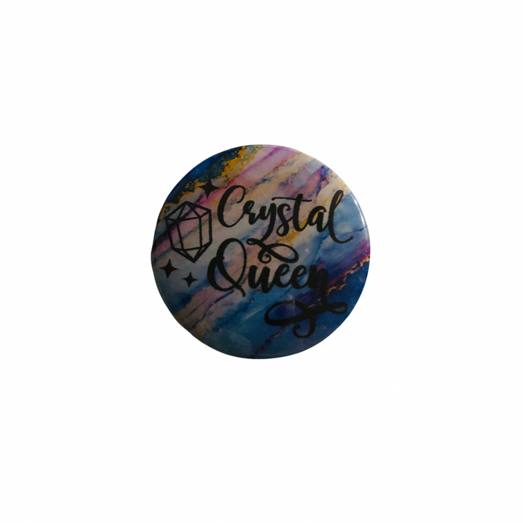 Crystal Queen round pin