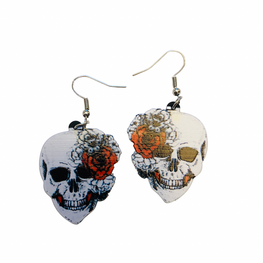 Skull Rose Earrings