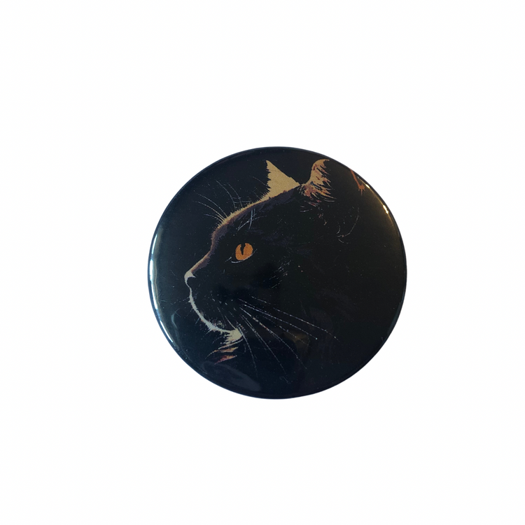 Cat Silhouette round pin
