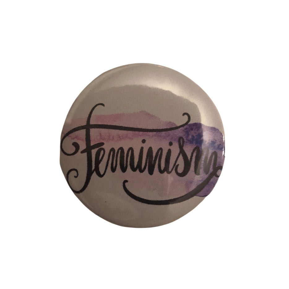 Feminism round pin