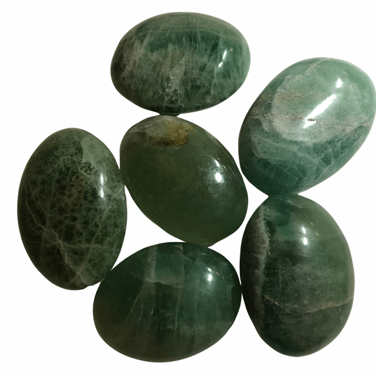 Green Fluorite Palm Stones