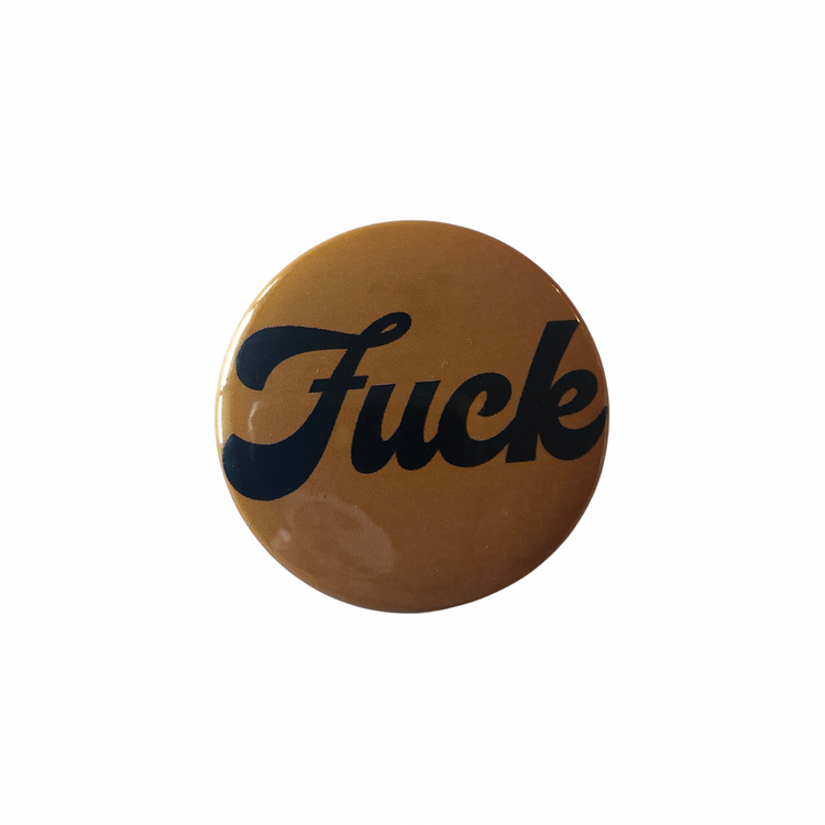 Orange Fuck round pin