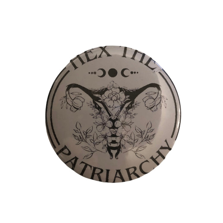 Hex The Patriarchy Uterus round pin