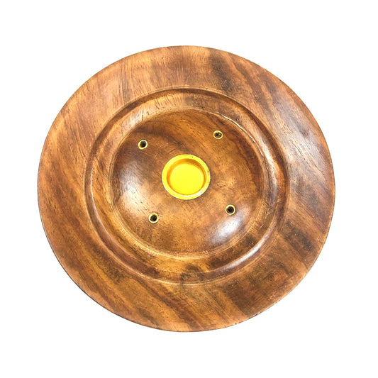 Wooden Round incense burner