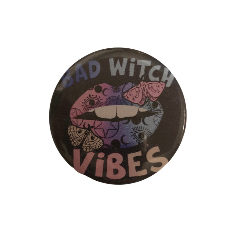 Bad Witch Vibes round pin